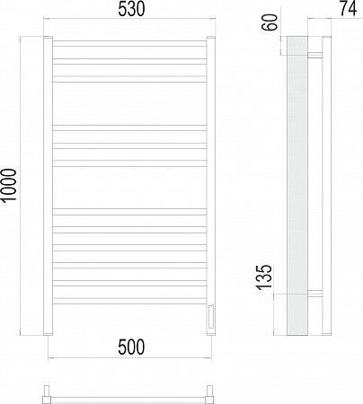 Ватикан П12 500х1000 электро Полотенцесушитель TERMINUS) крашеные Березники - фото 3 Ватикан П12 500х1000 электро Полотенцесушитель TERMINUS) крашеные Березники - фото 3