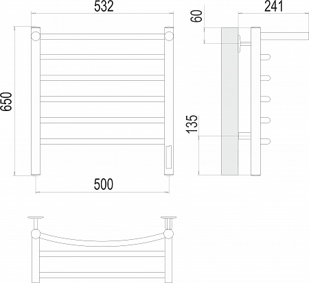 Классик с/п П6 500х650 Электро Полотенцесушитель TERMINUS Березники - фото 3