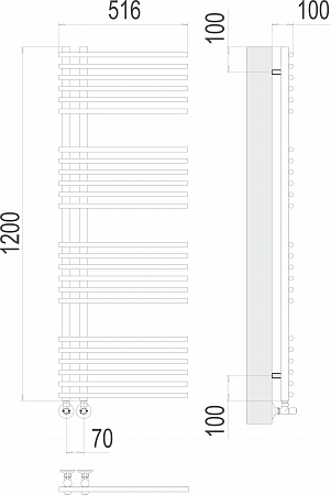 Астра П24 70х1200 Полотенцесушитель  TERMINUS Березники - фото 3