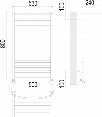 Енисей с/п П10 500х800 Полотенцесушитель  TERMINUS Березники - фото 3