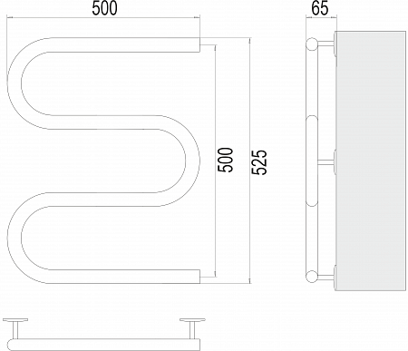 Электро 25 М-обр 500х500 Полотенцесушитель  TERMINUS Березники - фото 3
