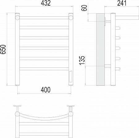 Классик с/п П6 400х650 Электро Полотенцесушитель  TERMINUS Березники - фото 3