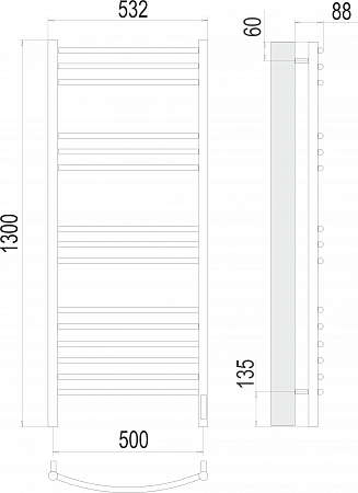 Классик П15 500х1300 электро Полотенцесушитель TERMINUS Березники - фото 3
