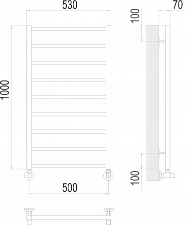 Контур П9 500х1000 Полотенцесушитель  TERMINUS Березники - фото 3