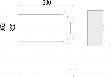 П-обр AISI 32х2 320х600 Полотенцесушитель  TERMINUS Березники - фото 3