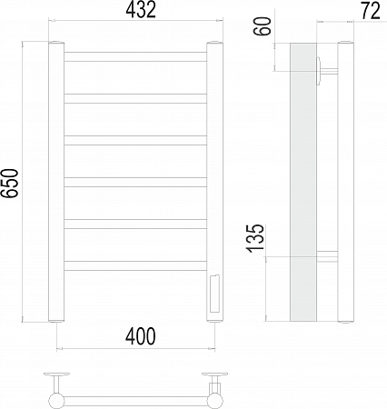 Аврора П6 400х650 Электро Полотенцесушитель  TERMINUS Березники - фото 3