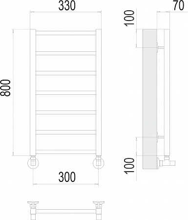 Контур П7 300х800 Полотенцесушитель  TERMINUS Березники - фото 3