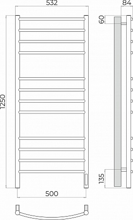 Классик П12 500х1250 Электро Полотенцесушитель TERMINUS Березники - фото 3