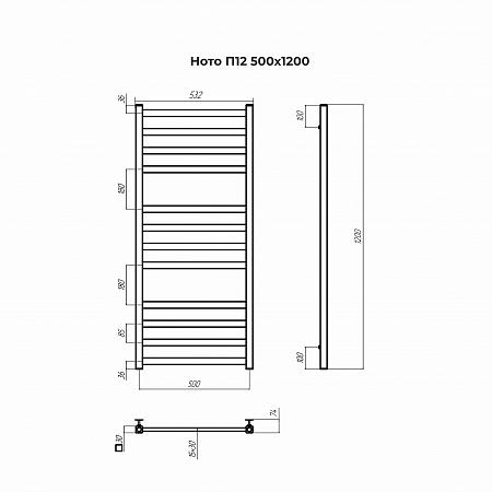 Ното П12 500х1200 Полотенцесушитель TERMINUS Березники - фото 3