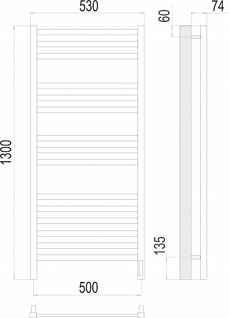 Ното П15 500х1300  электро Полотенцесушитель  TERMINUS Березники - фото 3
