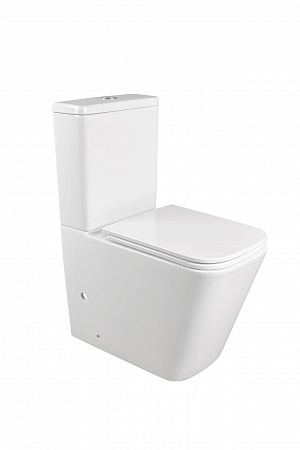 Напольный унитаз-компакт безободковый Terminus Ватикан 610х365 белый Березники - фото 3