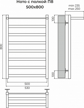 Ното с/п П8 500х800 Полотенцесушитель TERMINUS Березники - фото 3