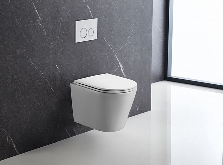 Подвесной унитаз безободковый Terminus Классик 540х365 белый Березники - фото 1