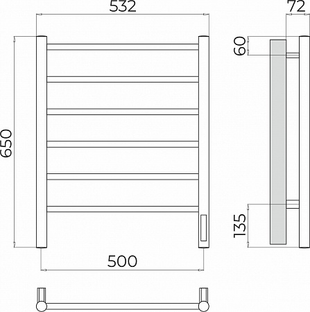 Аврора П6 500х650 Электро Полотенцесушитель  TERMINUS Березники - фото 3