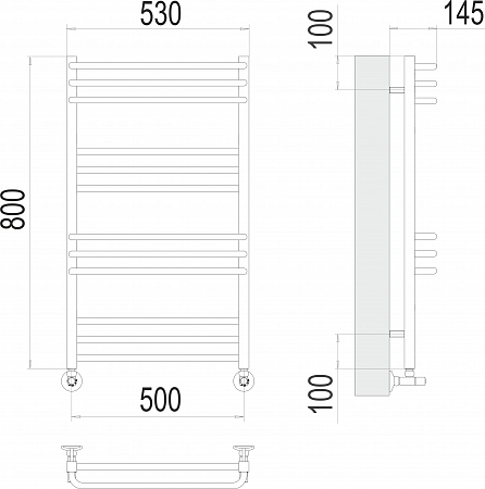 Соренто П12 500х800 Полотенцесушитель TERMINUS Березники - фото 3 Соренто П12 500х800 Полотенцесушитель TERMINUS Березники - фото 3