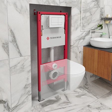 Система инсталляции для подвесного унитаза 500х1125 (4 в 1 с клавишей смыва) Terminus Березники - фото 1 Система инсталляции для подвесного унитаза 500х1125 (4 в 1 с клавишей смыва) Terminus Березники - фото 1