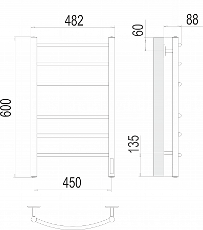 Классик П6 450х600 электро КС 9003 матовый Полотенцесушитель TERMINUS Березники - фото 3 Классик П6 450х600 электро КС 9003 матовый Полотенцесушитель TERMINUS Березники - фото 3