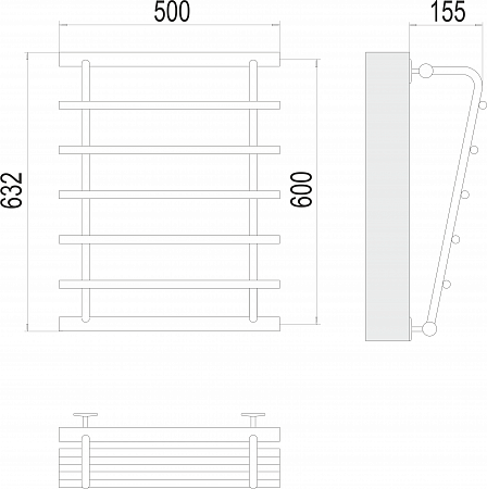 Каскад П5 600х500 Полотенцесушитель TERMINUS Березники - фото 3 Каскад П5 600х500 Полотенцесушитель TERMINUS Березники - фото 3