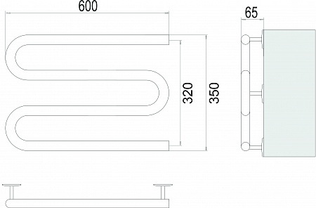 Электро 25 М-обр 600х350 Полотенцесушитель  TERMINUS Березники - фото 3