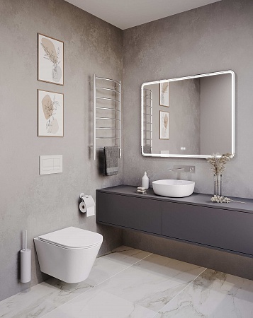 Подвесной унитаз безободковый Terminus Классик 540х365 белый Березники - фото 3