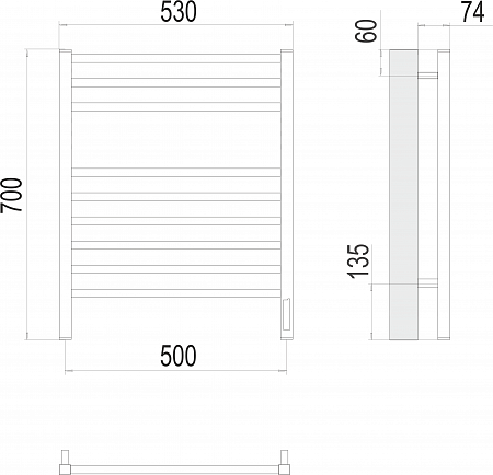 Ватикан П9 500х700 электро Полотенцесушитель TERMINUS) Березники - фото 3 Ватикан П9 500х700 электро Полотенцесушитель TERMINUS) Березники - фото 3