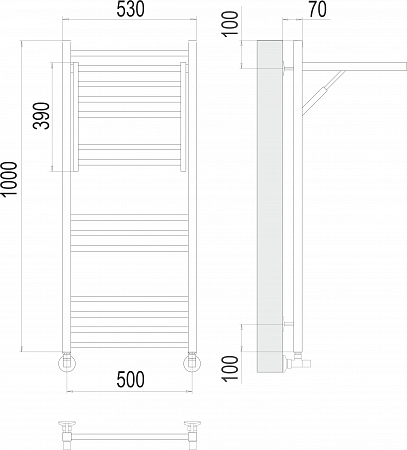 Валенсия П14 500х1000 Полотенцесушитель  TERMINUS Березники - фото 5