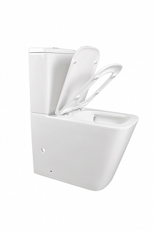 Напольный унитаз-компакт безободковый Terminus Ватикан 610х365 белый Березники - фото 6