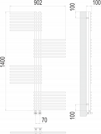 Европа П28 70х1400 Полотенцесушитель  TERMINUS Березники - фото 3