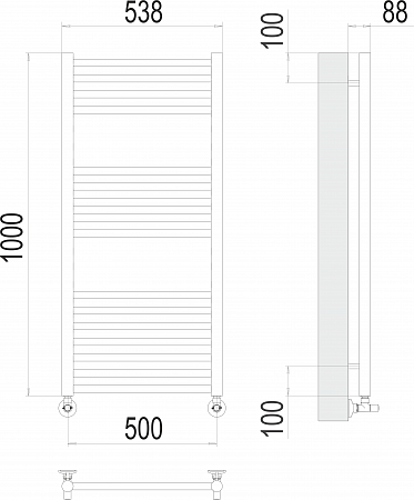Альба П16 500х1000 Полотенцесушитель  TERMINUS Березники - фото 3