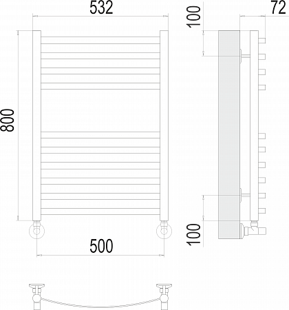 Авиэль П10 500х800 Полотенцесушитель  TERMINUS Березники - фото 3