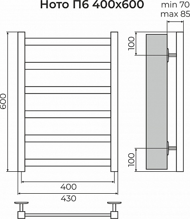 Ното П6 400х600 Полотенцесушитель TERMINUS Березники - фото 3