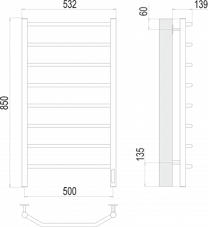 Виктория П8 500х850 Электро Полотенцесушитель  TERMINUS Березники - фото 3