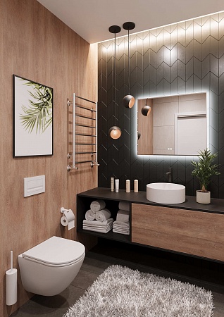 Подвесной унитаз безободковый Terminus Аврора Монолит 495х360 белый Березники - фото 2