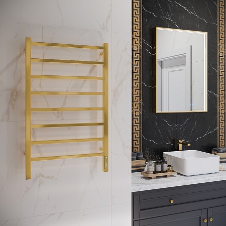 Ватикан П8 500х850 Электро Полотенцесушитель TERMINUS Брашированное золото Березники - фото 3