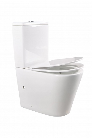 Напольный унитаз-компакт безободковый Terminus Аврора 625х390 белый Березники - фото 7