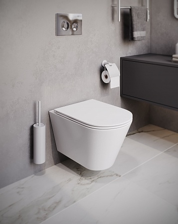 Подвесной унитаз безободковый Terminus Классик S 515х355 белый Березники - фото 1