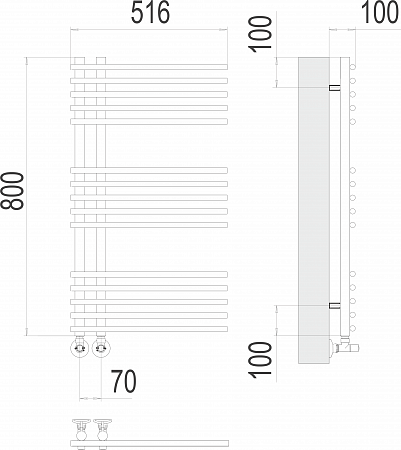 Астра П15 70х800 Полотенцесушитель TERMINUS Березники - фото 3 Астра П15 70х800 Полотенцесушитель TERMINUS Березники - фото 3