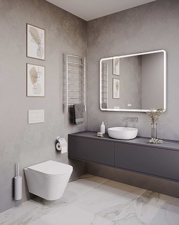 Подвесной унитаз безободковый Terminus Классик S 515х355 белый Березники - фото 2