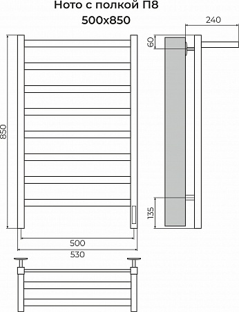 Ното с/п П8 500х850 Электро Полотенцесушитель TERMINUS Березники - фото 3
