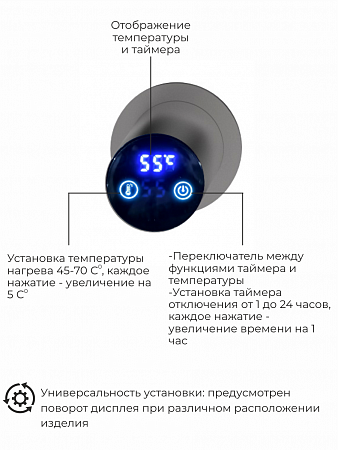 Рондо П2 350х760 электро Полотенцесушитель TERMINUS Оружейная сталь Березники - фото 5 Рондо П2 350х760 электро Полотенцесушитель TERMINUS Оружейная сталь Березники - фото 5