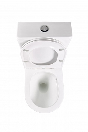 Напольный унитаз-компакт безободковый Terminus Аврора 625х390 белый Березники - фото 4