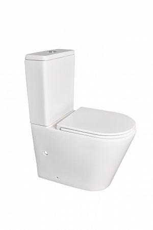 Напольный унитаз-компакт безободковый Terminus Аврора 625х390 белый Березники - фото 3